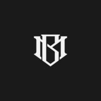 Ilustración de vector de plantilla de logotipo de monograma inicial mb bm mb aislado en fondo blanco negro