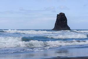 Black sand beach in Spain on the island of Tenerife. photo