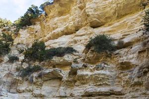 Mountains of avakas gorge in autumn. Hiking in the gorge. photo