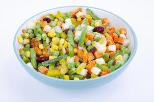 Mix of different frozen vegetables, healthy eating, vitamin preservation. Studio Photo