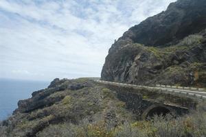 The road and cliffs of the island of Tenerife. photo