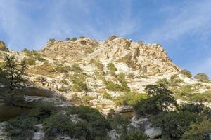 Mountains of avakas gorge in autumn. Hiking in the gorge. photo