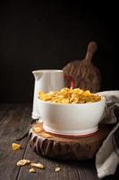 Healthy breakfast with corn flakes photo