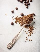 Spoon with instant coffee photo