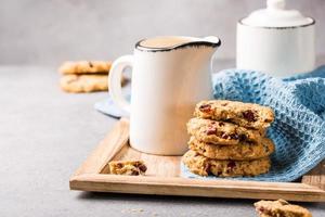 Oat meal cookies with raisins and cranberries photo