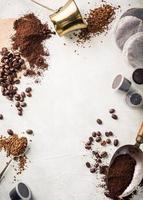 Background with assorted coffee photo