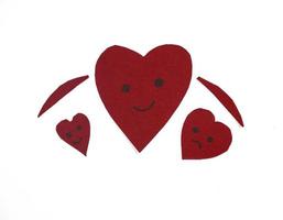 heart with face expressions caring message photo