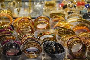 jewelry shop with many of beautiful bangles photo
