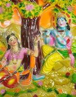 hindu god Radha and krishna statue in temple photo