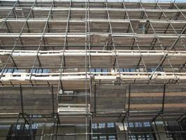 Scaffolding in building site photo