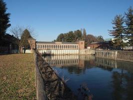 Building at the opening of Canale Cavour canal in Chivasso photo