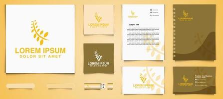 wheat grain agriculture, corn logo and business branding template Designs Inspiration Isolated on White Background vector