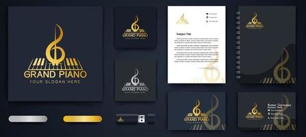 violin, piano, instrument, musical logo and business branding template Designs Inspiration Isolated on White Background