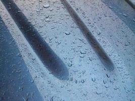 water drops blue metal texture background photo