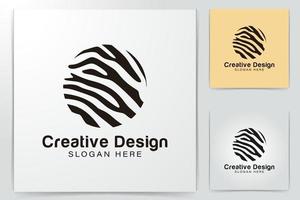 cebra. león. ideas de logotipo de textura de piel de tigre. diseño de logotipo de inspiración. ilustración vectorial de plantilla. aislado sobre fondo blanco vector