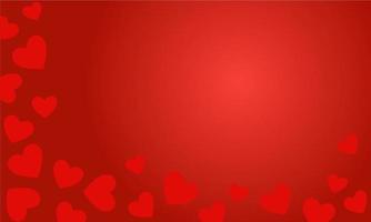 Valentine abstract background. Hearts on red gradient background. vector