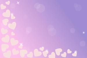 Valentine abstract background. Hearts and glares on pink and violet gradient background.