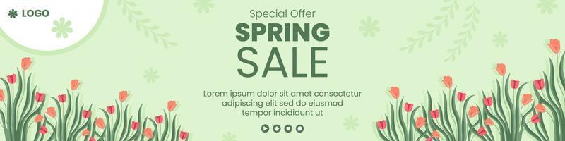 Spring Sale with Blossom Flowers Banner Template Flat Design Illustration Editable of Square Background for Social Media or Greeting Card vector