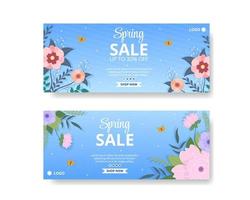 Spring Sale with Blossom Flowers Banner Template Flat Design Illustration Editable of Square Background for Social Media or Greeting Card vector