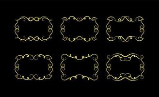 Gold Borders Elements Set Collection, ornament Vector