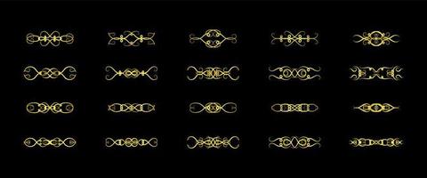 Gold Borders Elements Set Collection, ornament Vector