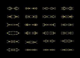 Gold Borders Elements Set Collection, ornament Vector