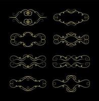 Gold Borders Elements Set Collection, ornament Vector