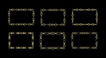 Gold Borders Elements Set Collection, ornament Vector