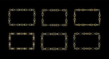 Gold Borders Elements Set Collection, ornament Vector