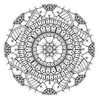 Circular pattern in form of mandala for Henna, Mehndi, tattoo, decoration. Coloring book page. vector