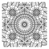 Circular pattern in form of mandala for Henna, Mehndi, tattoo, decoration. Coloring book page. vector