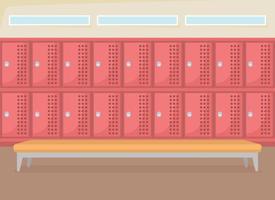 Row of school lockers flat color vector illustration