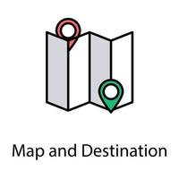 Map And Destinations vector