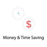 Money And Time Saving vector