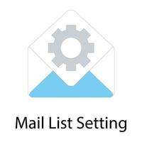 configuración de la lista de correo vector