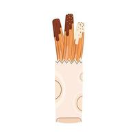 churros in bag paper vector