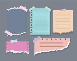 torn papers colors icons vector