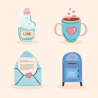 love doodle four icons vector