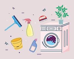 washing machine and products vector