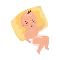 little baby with pillow vector