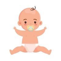 little baby with pacifier vector