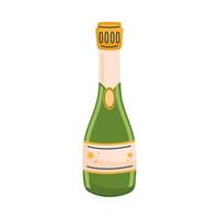 green champagne bottle vector