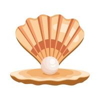 sea shell with pearl vector