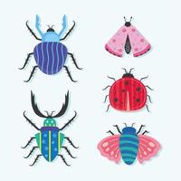 five insects scandinavian vector