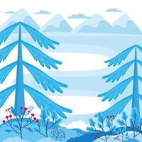 winter landscape scene vector