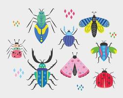 lindos insectos escandinavos vector