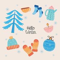 hello winter banner vector