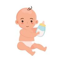 pequeño bebé bebiendo leche vector
