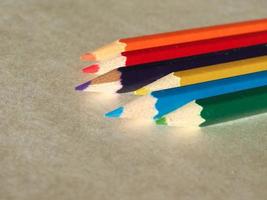 Many colour pencil photo