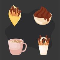 churros and chocolate vector